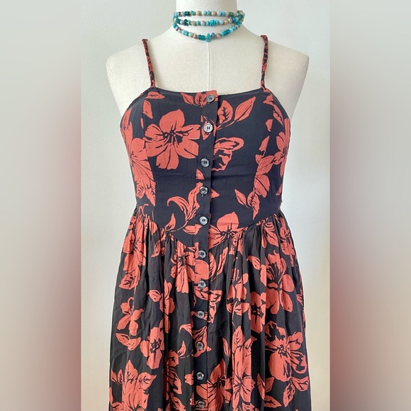 Free People FP | The Perfect Sundress | Floral | Cutout Tie Bust | Women’s L - Picture 3 of 6
